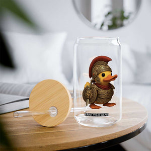 Funnny Sparta Rubber Duck Greeks Spartan Warrior Glass Can