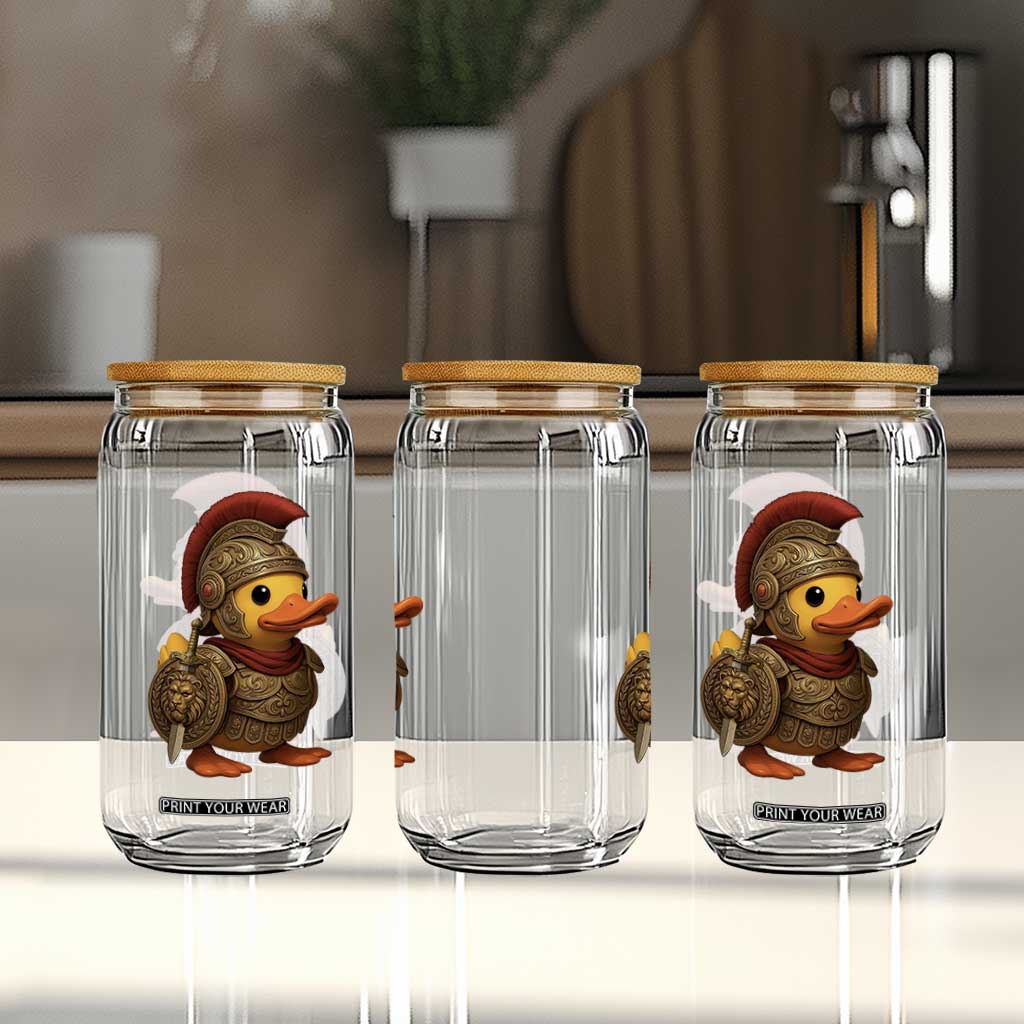 Funnny Sparta Rubber Duck Greeks Spartan Warrior Glass Can