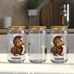 Funnny Sparta Rubber Duck Greeks Spartan Warrior Glass Can