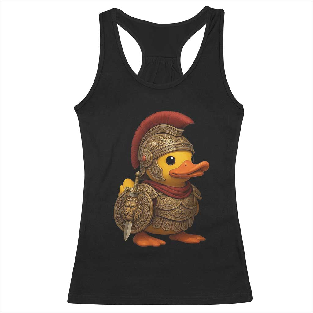 Funnny Sparta Rubber Duck Greeks Spartan Warrior Racerback Tank Top