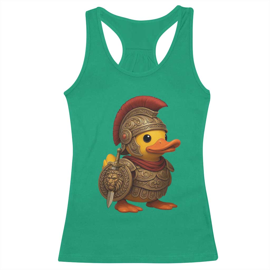 Funnny Sparta Rubber Duck Greeks Spartan Warrior Racerback Tank Top