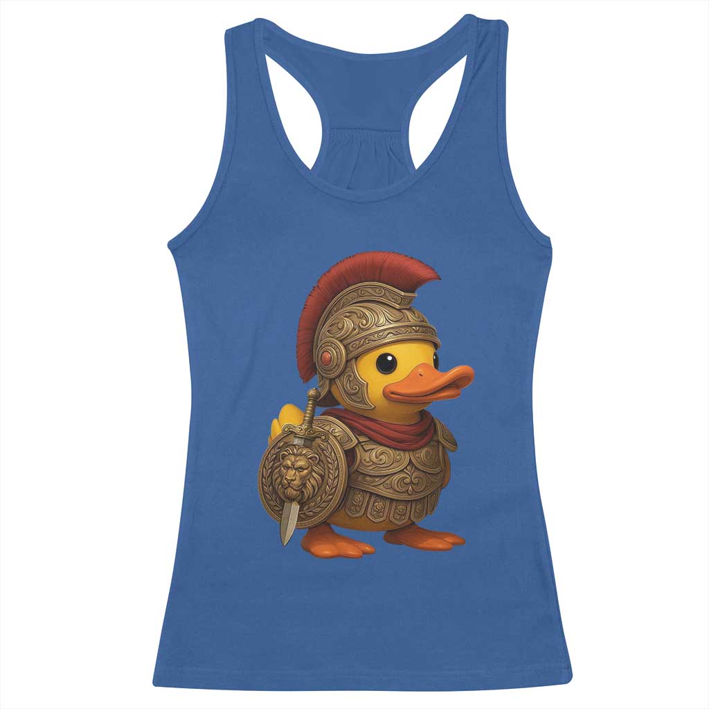 Funnny Sparta Rubber Duck Greeks Spartan Warrior Racerback Tank Top