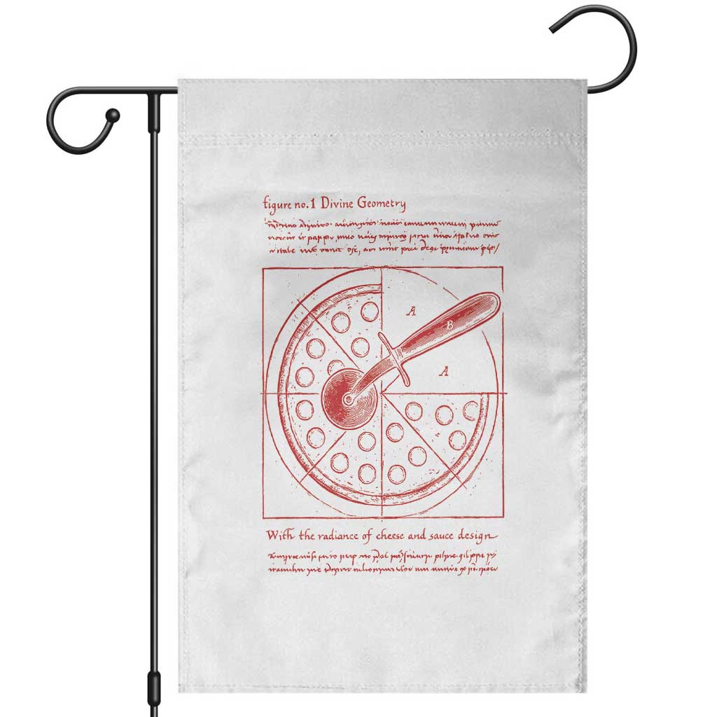 Funny The Vitruvian Pizza Garden Flag Pizza Baker Leonardo Da Vinci Artwork