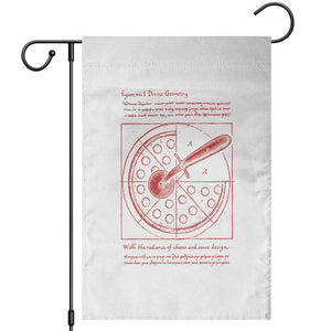 Funny The Vitruvian Pizza Garden Flag Pizza Baker Leonardo Da Vinci Artwork
