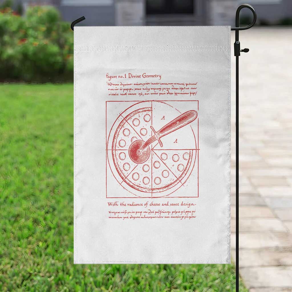 Funny The Vitruvian Pizza Garden Flag Pizza Baker Leonardo Da Vinci Artwork