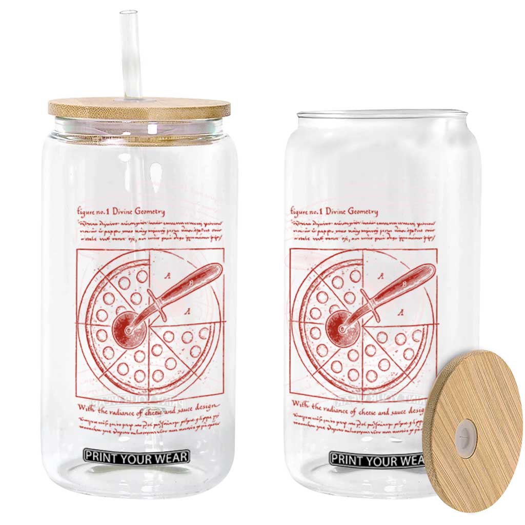 Funny The Vitruvian Pizza Glass Can Pizza Baker Leonardo Da Vinci Artwork