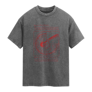 Funny The Vitruvian Pizza Washed Cotton T-Shirt Pizza Baker Leonardo Da Vinci Artwork