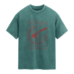 Funny The Vitruvian Pizza Washed Cotton T-Shirt Pizza Baker Leonardo Da Vinci Artwork