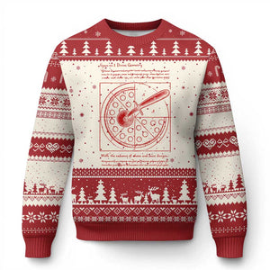 Funny The Vitruvian Pizza Ugly Christmas Sweater Pizza Baker Leonardo Da Vinci Artwork
