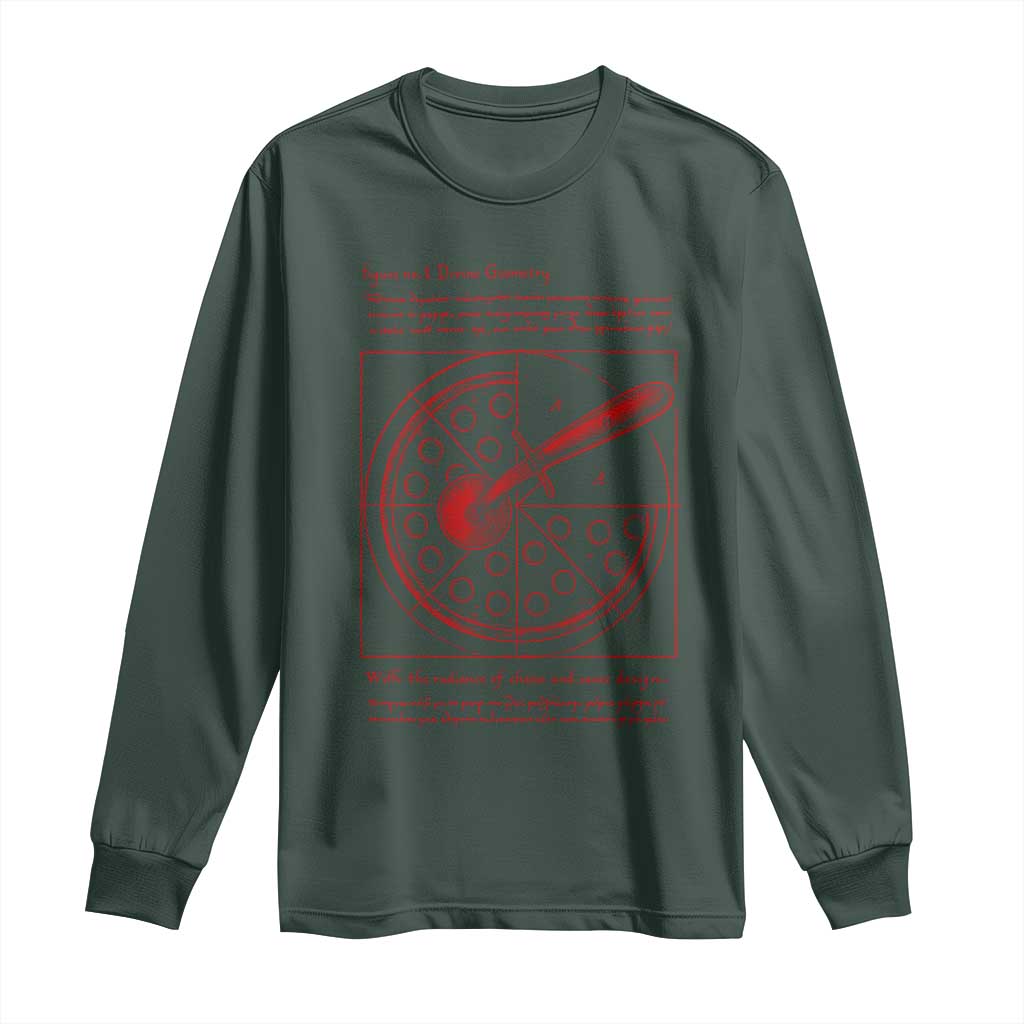 Funny The Vitruvian Pizza Long Sleeve Shirt Pizza Baker Leonardo Da Vinci Artwork