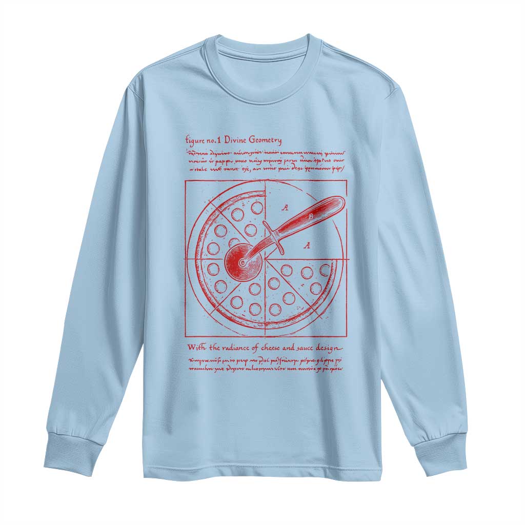 Funny The Vitruvian Pizza Long Sleeve Shirt Pizza Baker Leonardo Da Vinci Artwork