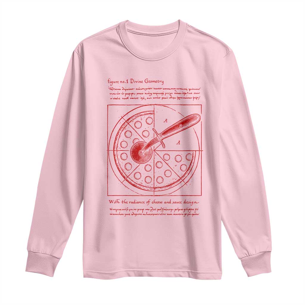 Funny The Vitruvian Pizza Long Sleeve Shirt Pizza Baker Leonardo Da Vinci Artwork
