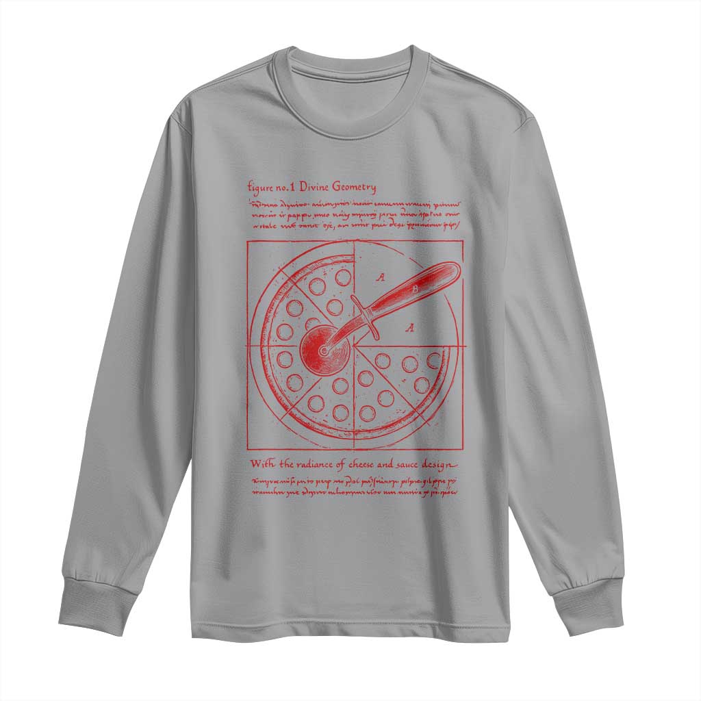 Funny The Vitruvian Pizza Long Sleeve Shirt Pizza Baker Leonardo Da Vinci Artwork