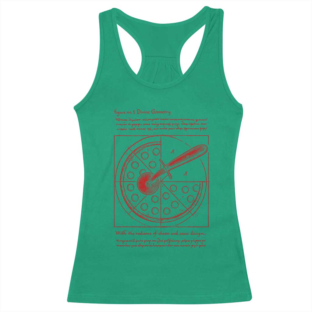 Funny The Vitruvian Pizza Racerback Tank Top Pizza Baker Leonardo Da Vinci Artwork