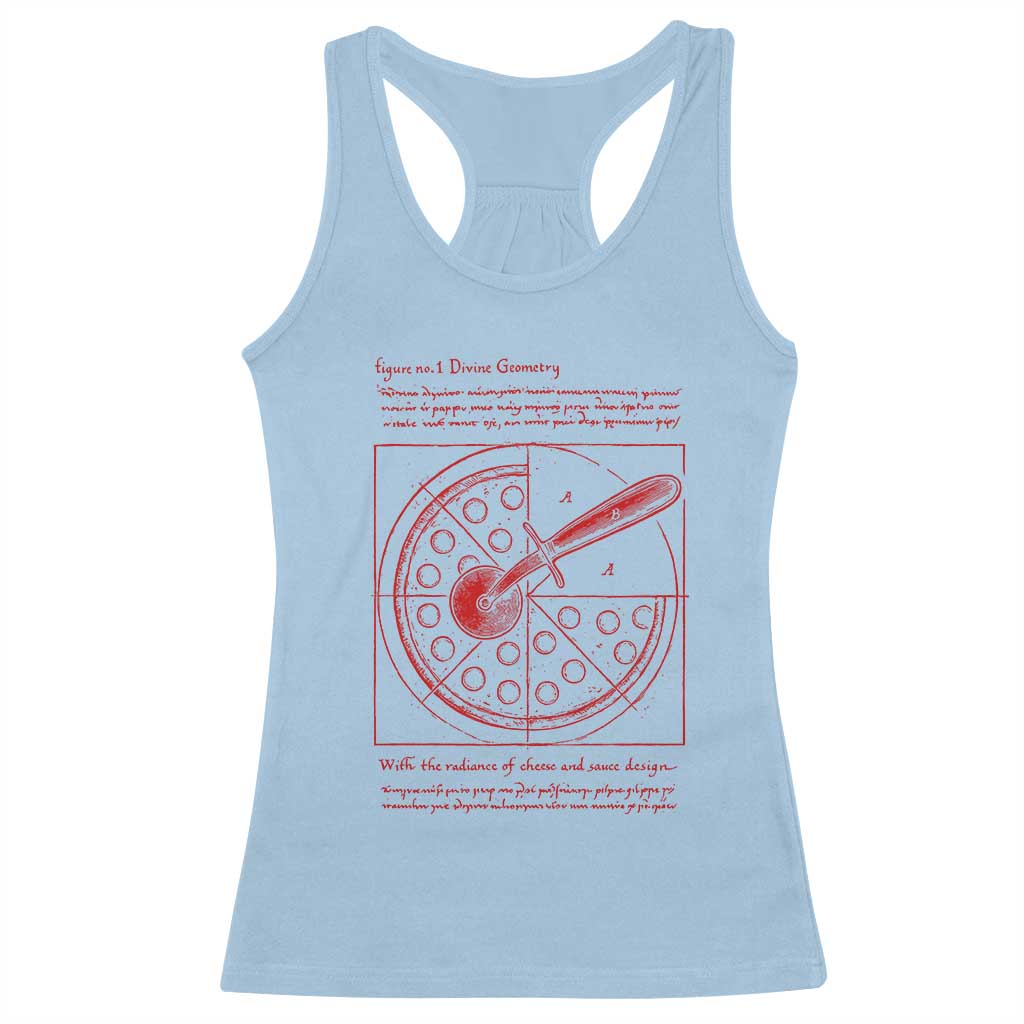Funny The Vitruvian Pizza Racerback Tank Top Pizza Baker Leonardo Da Vinci Artwork