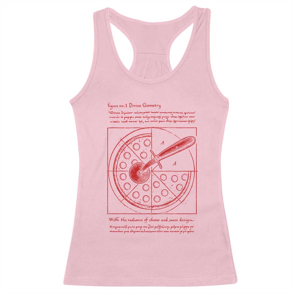 Funny The Vitruvian Pizza Racerback Tank Top Pizza Baker Leonardo Da Vinci Artwork