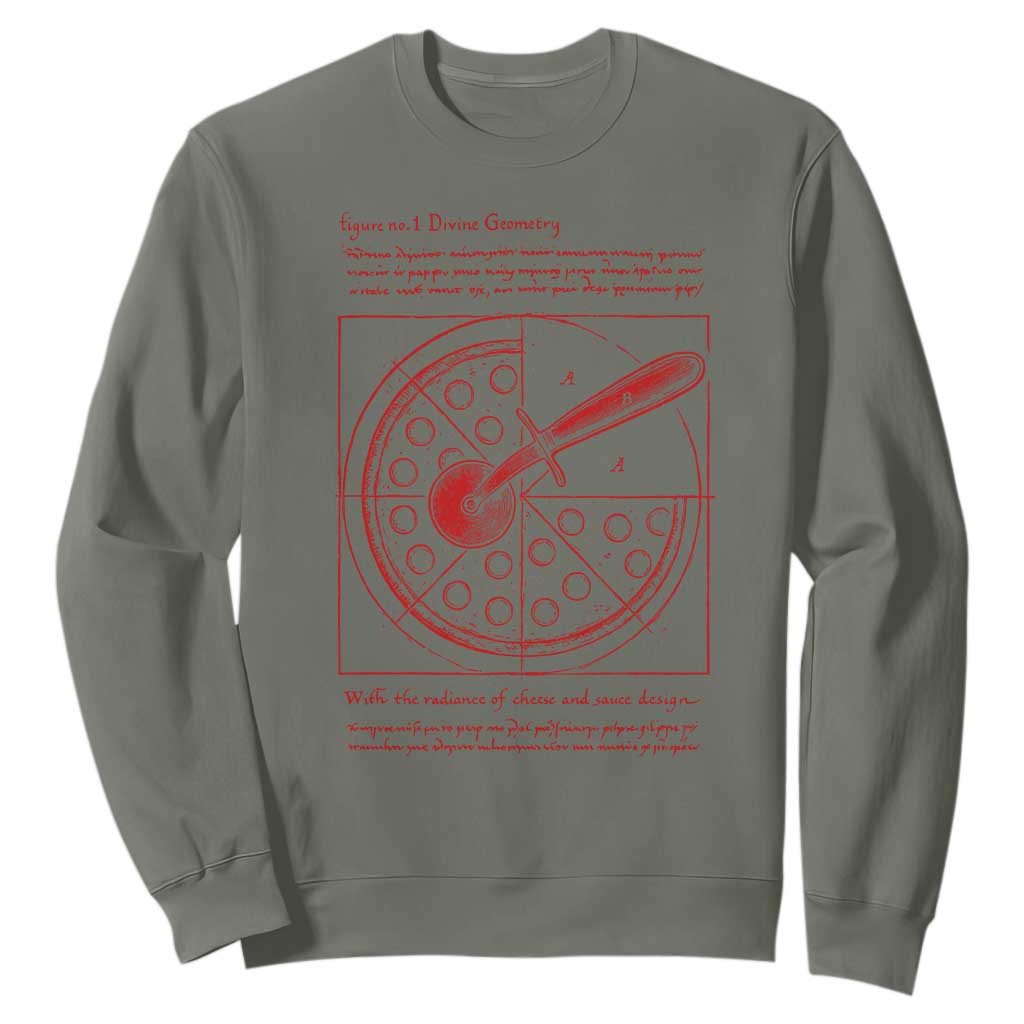 Funny The Vitruvian Pizza Sweatshirt Pizza Baker Leonardo Da Vinci Artwork
