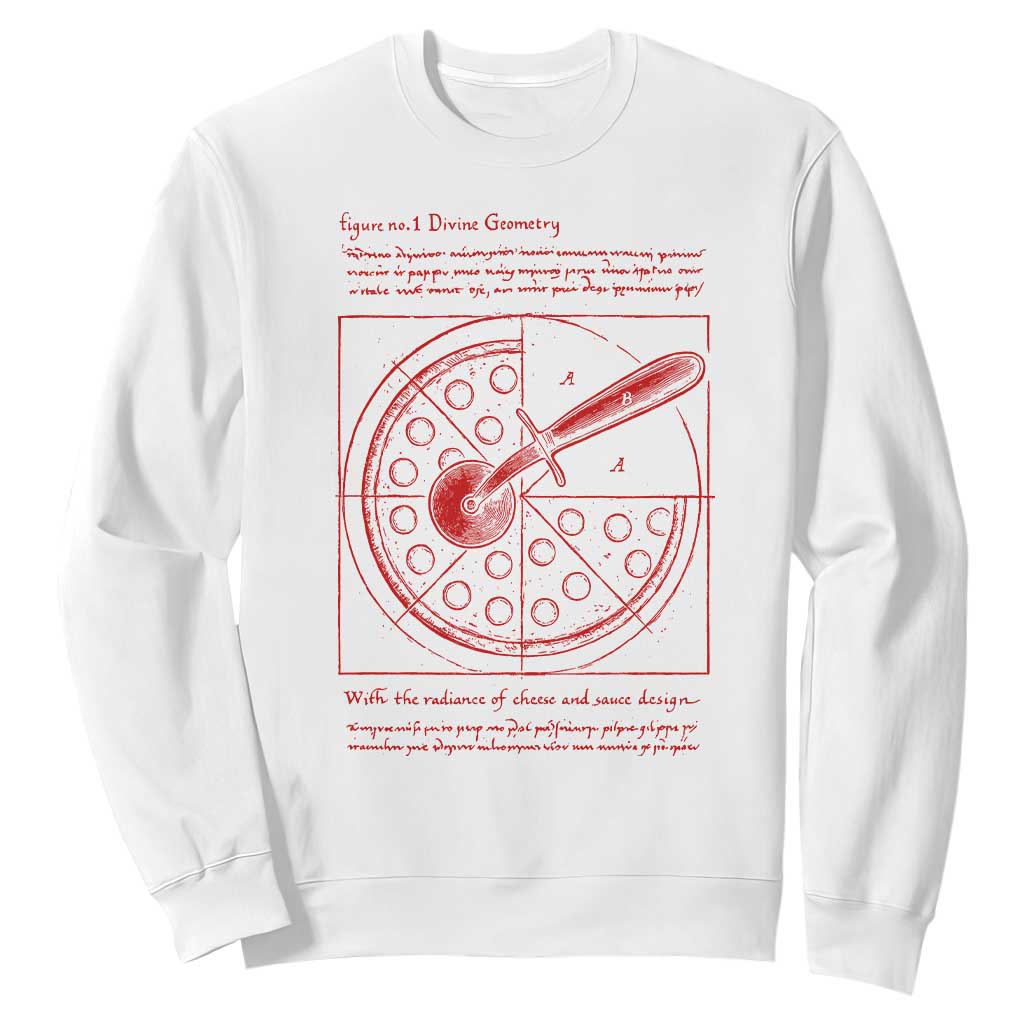 Funny The Vitruvian Pizza Sweatshirt Pizza Baker Leonardo Da Vinci Artwork