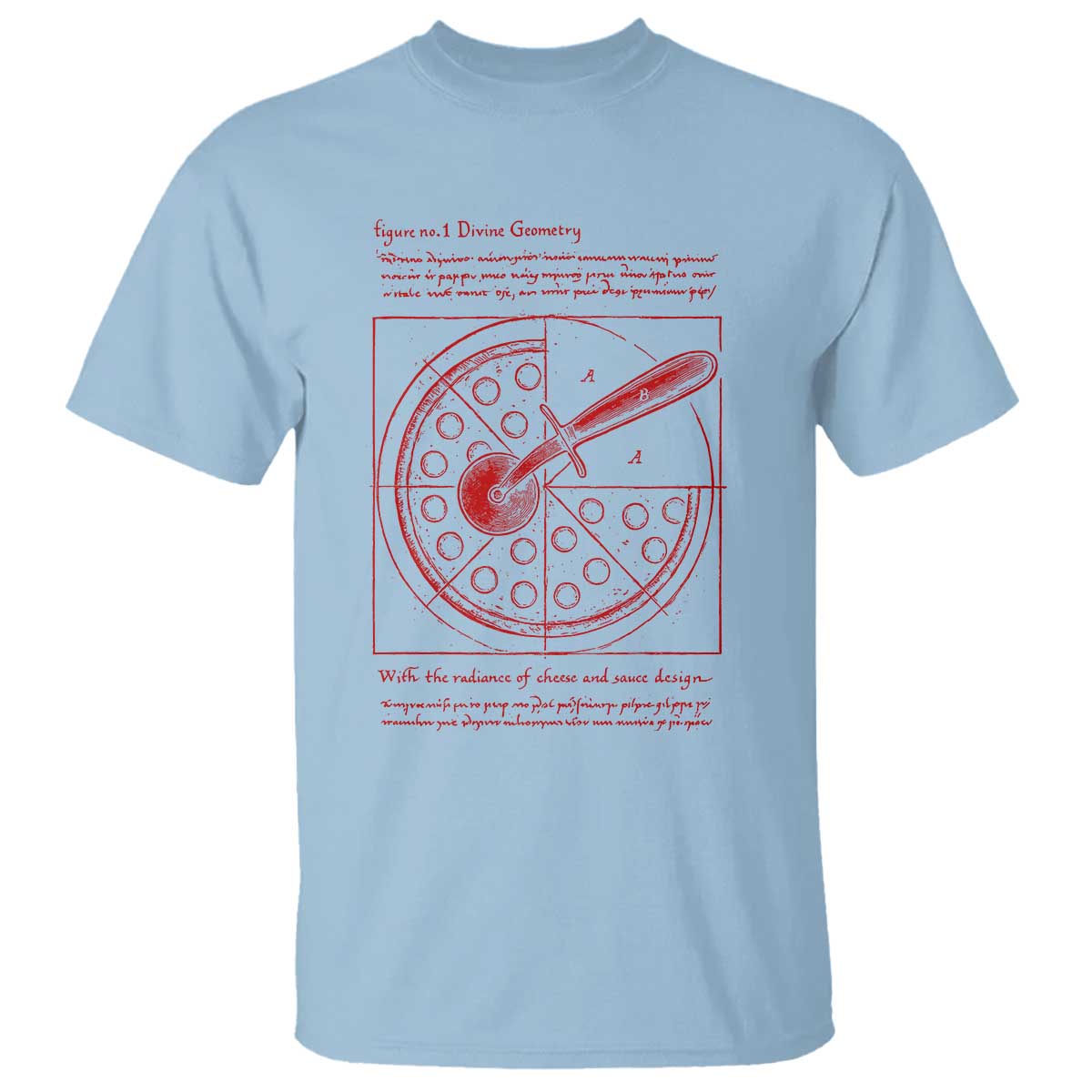 Funny The Vitruvian Pizza T Shirt Pizza Baker Leonardo Da Vinci Artwork