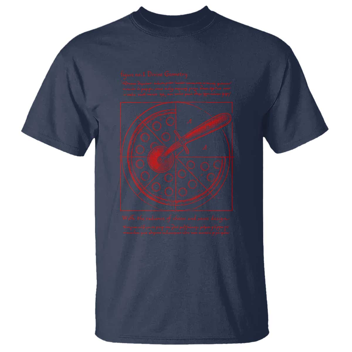 Funny The Vitruvian Pizza T Shirt Pizza Baker Leonardo Da Vinci Artwork