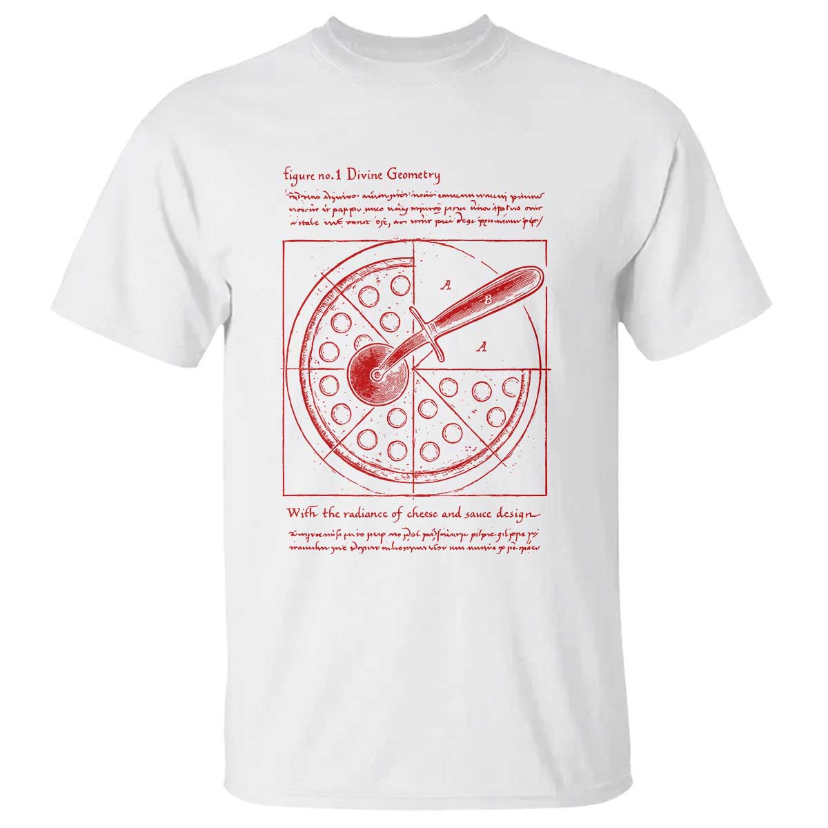 Funny The Vitruvian Pizza T Shirt Pizza Baker Leonardo Da Vinci Artwork