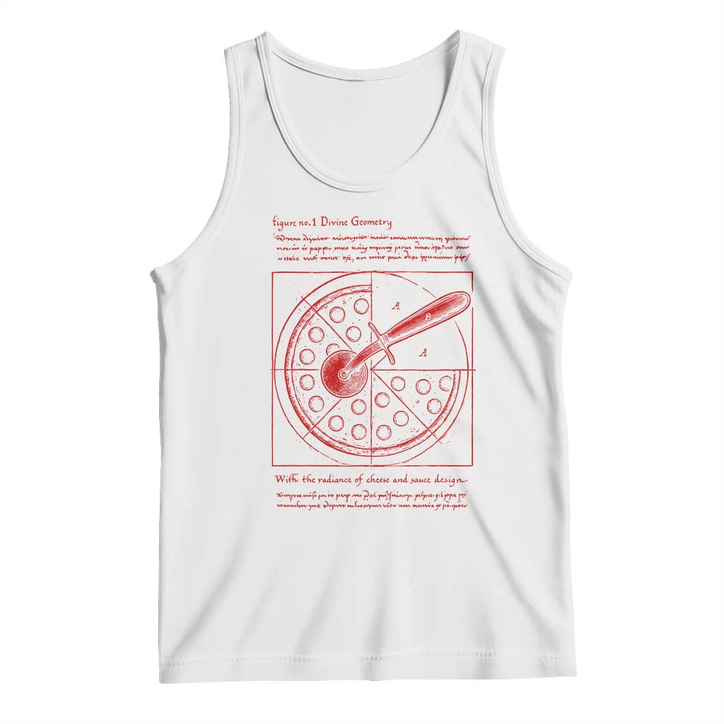 Funny The Vitruvian Pizza Tank Top Pizza Baker Leonardo Da Vinci Artwork