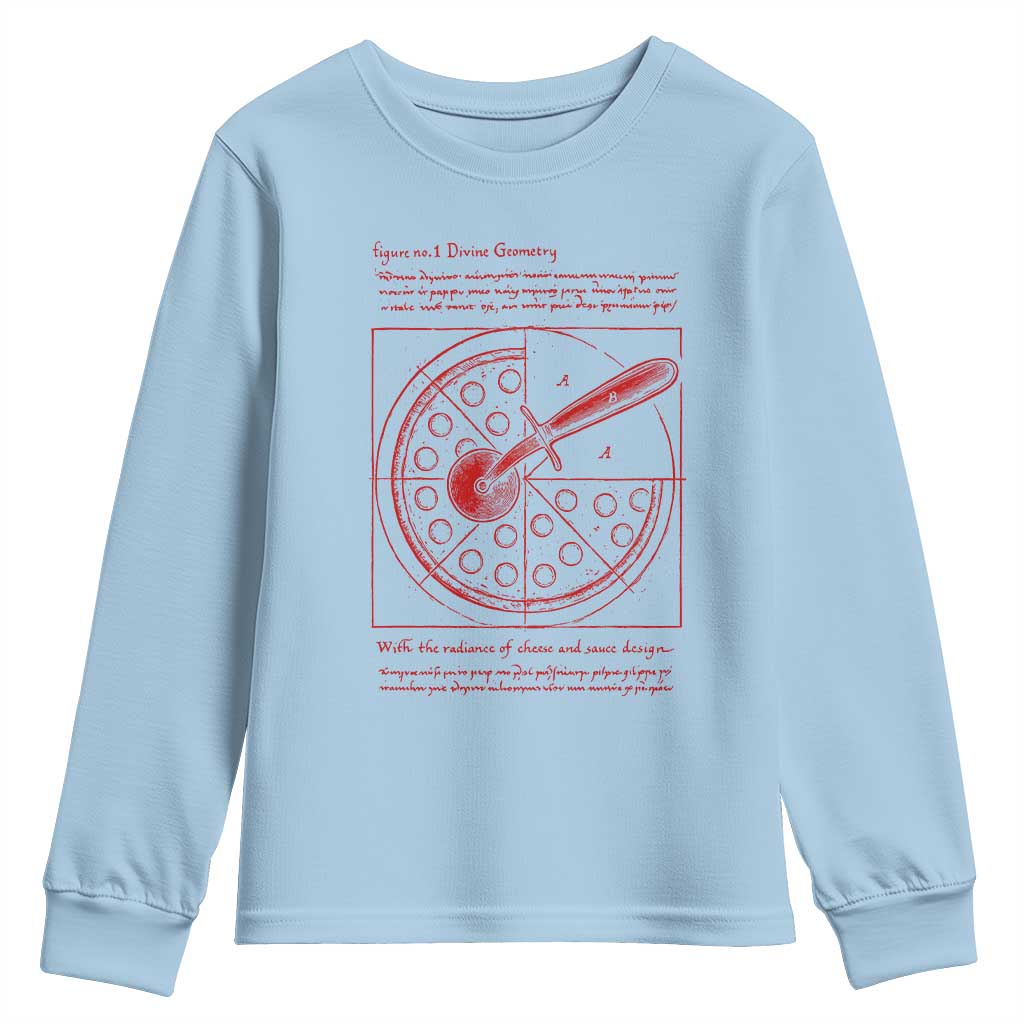 Funny The Vitruvian Pizza Youth Sweatshirt Pizza Baker Leonardo Da Vinci Artwork