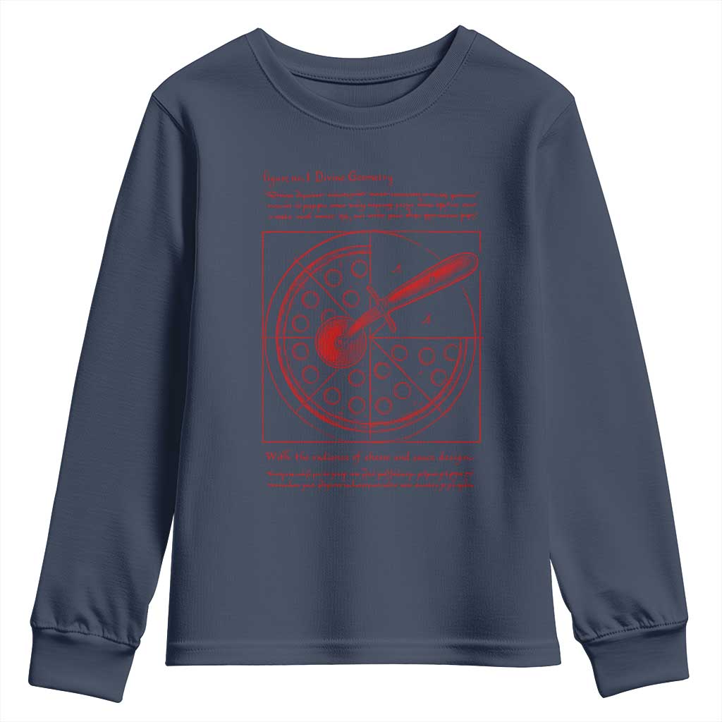 Funny The Vitruvian Pizza Youth Sweatshirt Pizza Baker Leonardo Da Vinci Artwork