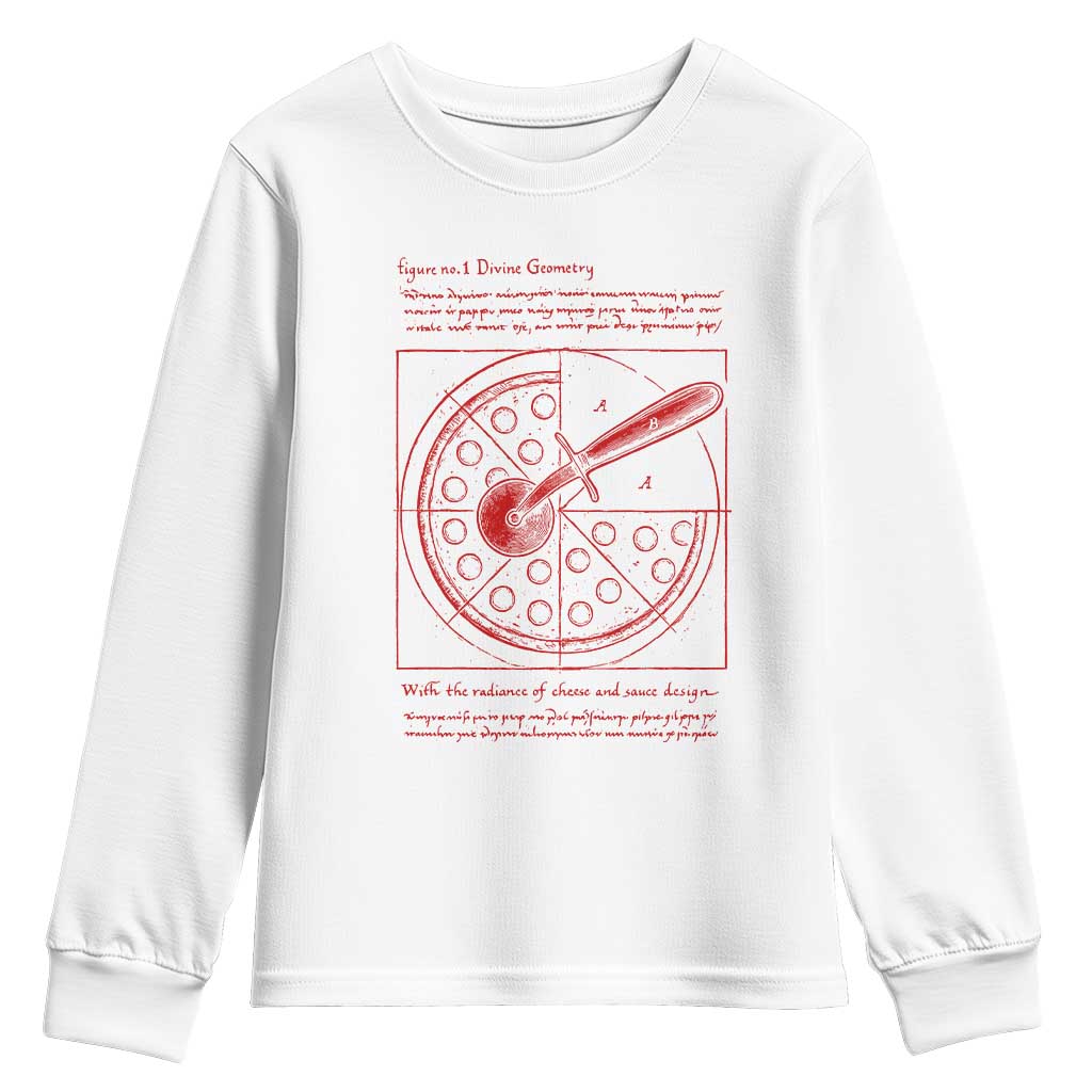Funny The Vitruvian Pizza Youth Sweatshirt Pizza Baker Leonardo Da Vinci Artwork