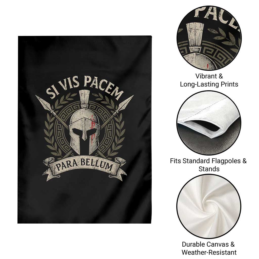 Spartan Warrior Garden Flag Si Vis Pacem Para Bellum Latin Wisdom Proverb