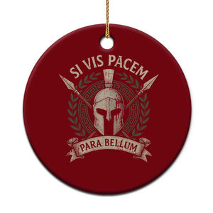 Spartan Warrior Ceramic Ornament Si Vis Pacem Para Bellum Latin Wisdom Proverb