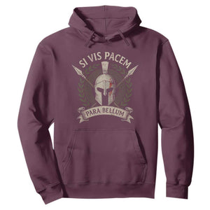 Spartan Warrior Hoodie Si Vis Pacem Para Bellum Latin Wisdom Proverb