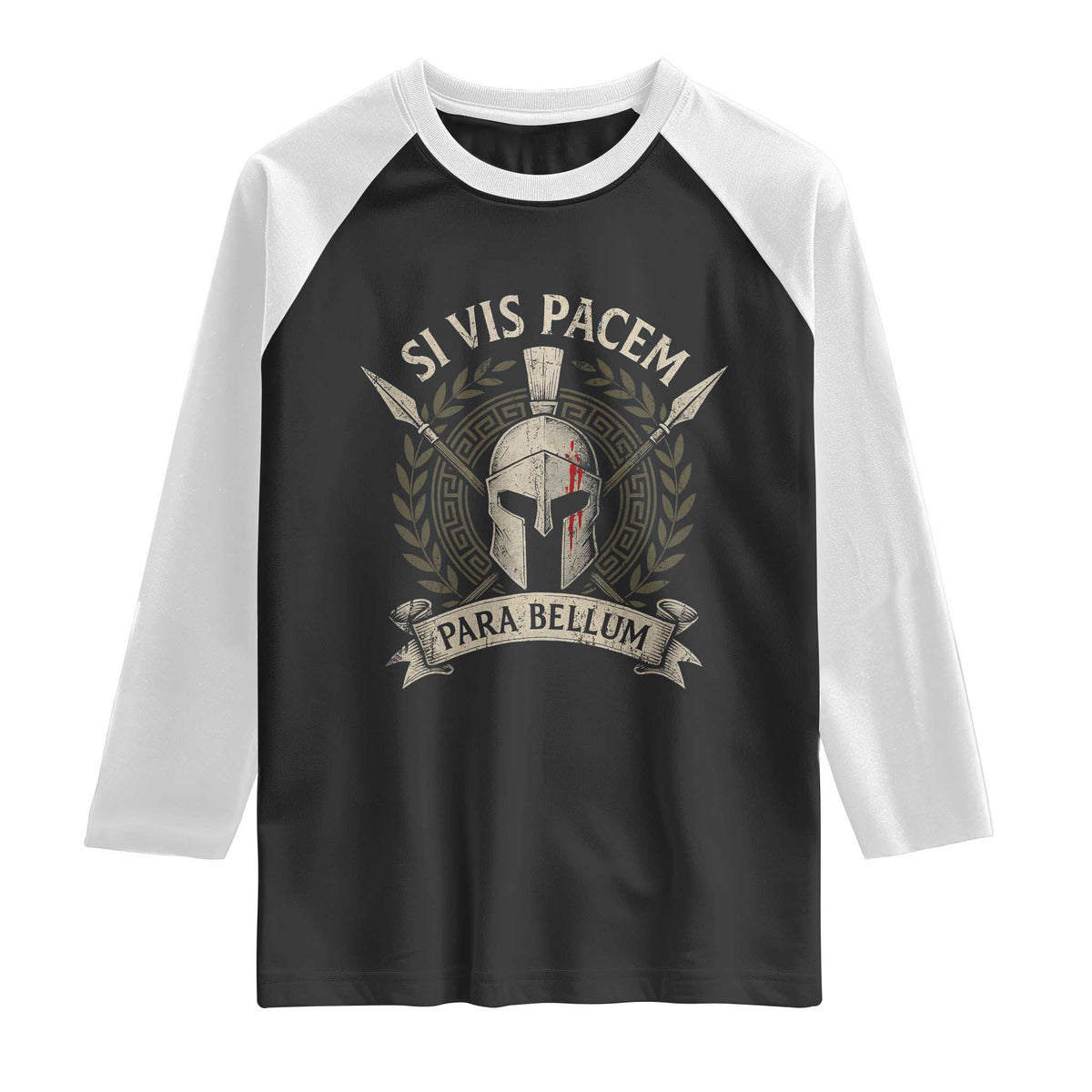 Spartan Warrior Raglan Shirt Si Vis Pacem Para Bellum Latin Wisdom Proverb