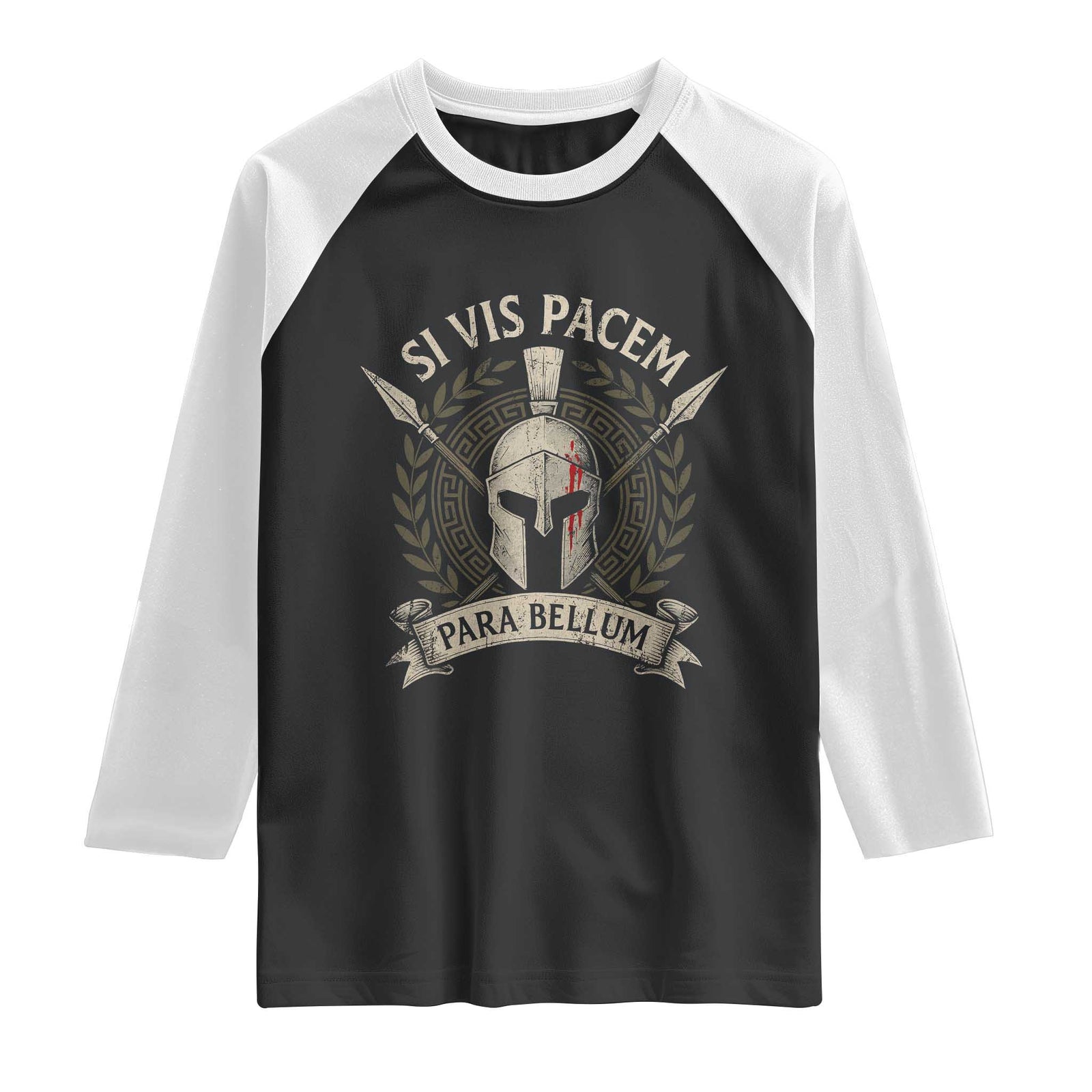 Spartan Warrior Raglan Shirt Si Vis Pacem Para Bellum Latin Wisdom Proverb