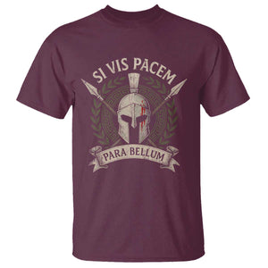 Spartan Warrior T Shirt Si Vis Pacem Para Bellum Latin Wisdom Proverb