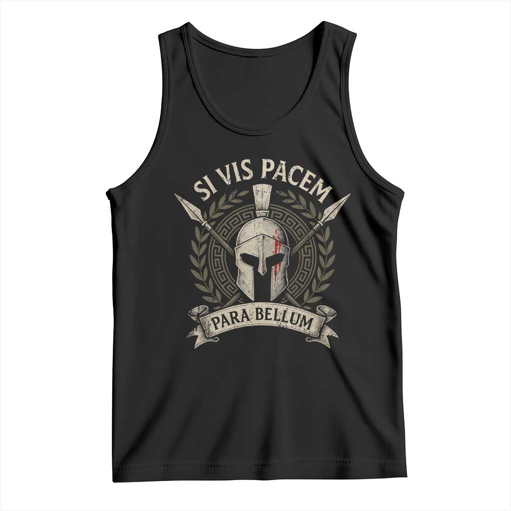 Spartan Warrior Tank Top Si Vis Pacem Para Bellum Latin Wisdom Proverb