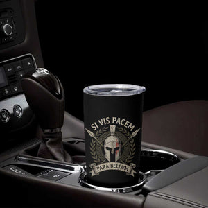 Spartan Warrior Tumbler Cup Si Vis Pacem Para Bellum Latin Wisdom Proverb