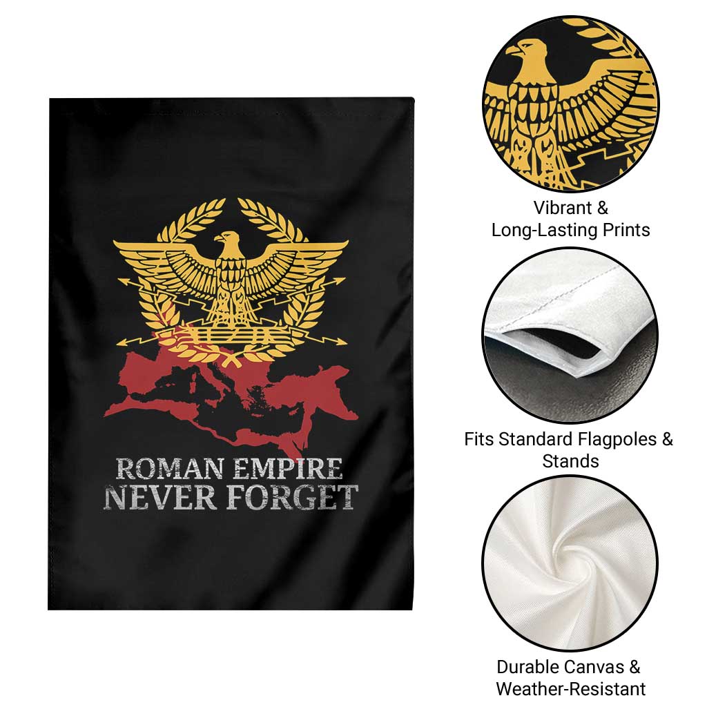 Roman Empire Never Forget Garden Flag Vintage SPQR Rome Historical Maps