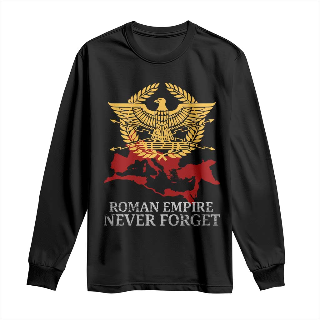Roman Empire Never Forget Long Sleeve Shirt Vintage SPQR Rome Historical Maps