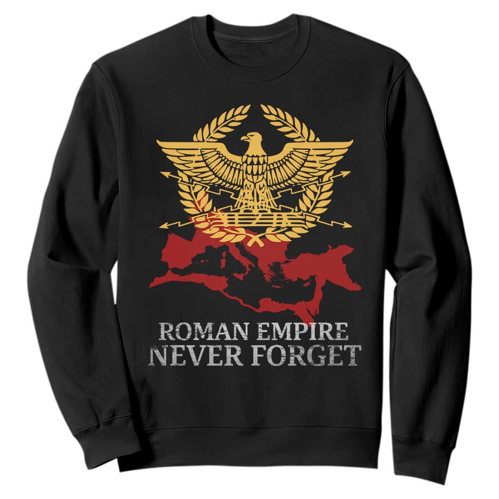 Roman Empire Never Forget Sweatshirt Vintage SPQR Rome Historical Maps