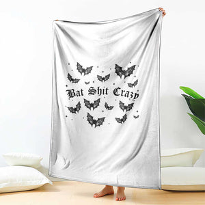 Funny Halloween Bat Shit Crazy Throw Blanket Horror Gothic Coquette Bat TS11 Print Your Wear