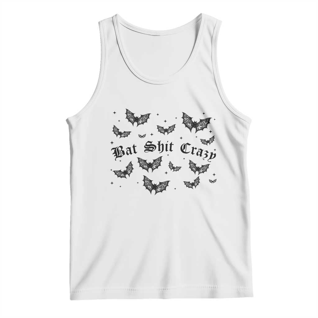 Funny Halloween Bat Shit Crazy Tank Top Horror Gothic Coquette Bat TS11 White Print Your Wear