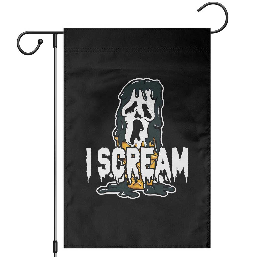 Funny Halloween Ghost Horror Face Garden Flag I Scream Ice Cream Slasher Pun TS11 Black Print Your Wear