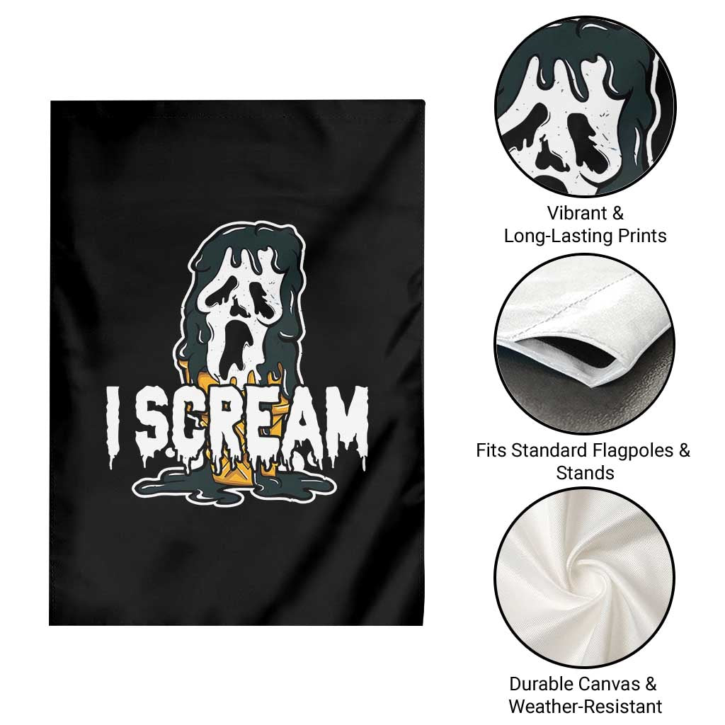 Funny Halloween Ghost Horror Face Garden Flag I Scream Ice Cream Slasher Pun TS11 Print Your Wear
