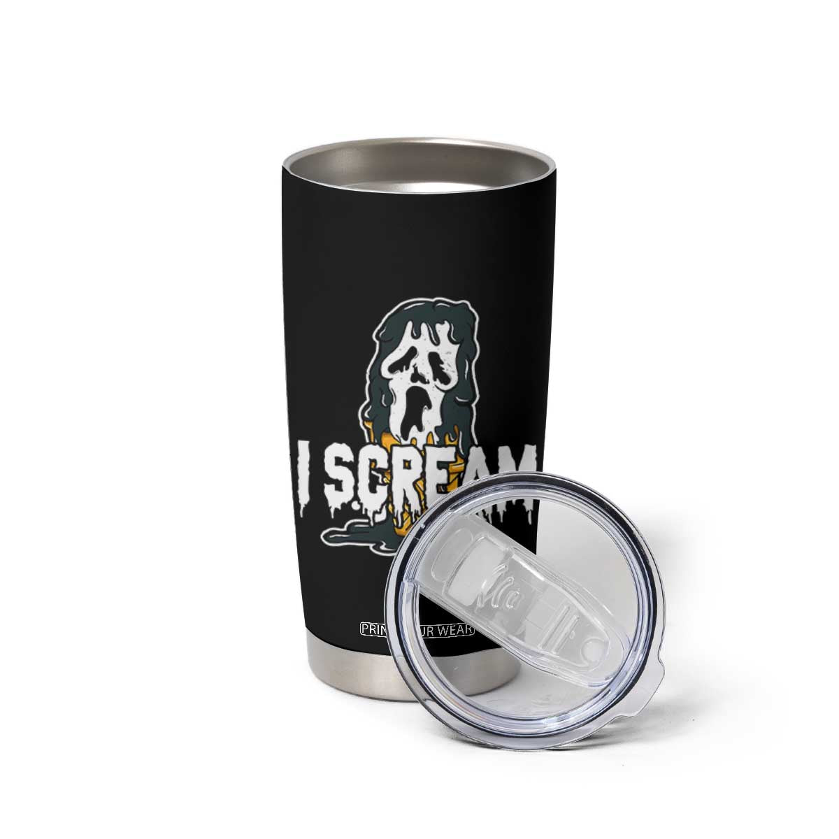Funny Halloween Ghost Horror Face Tumbler Cup I Scream Ice Cream Slasher Pun TS11 Print Your Wear