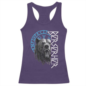 Viking Berserker Bear Warrior Odin Runes Nordic Compass Racerback Tank Top TS11 Purple Print Your Wear