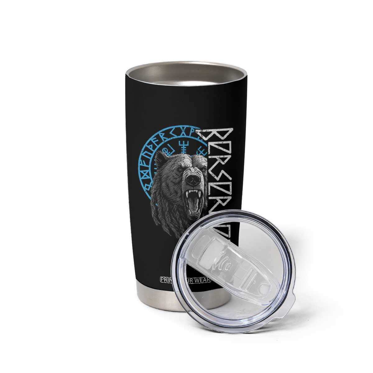 Viking Berserker Bear Warrior Odin Runes Nordic Compass Tumbler Cup TS11 Print Your Wear