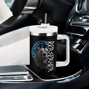 Viking Berserker Bear Warrior Odin Runes Nordic Compass Tumbler With Handle TS11 Print Your Wear