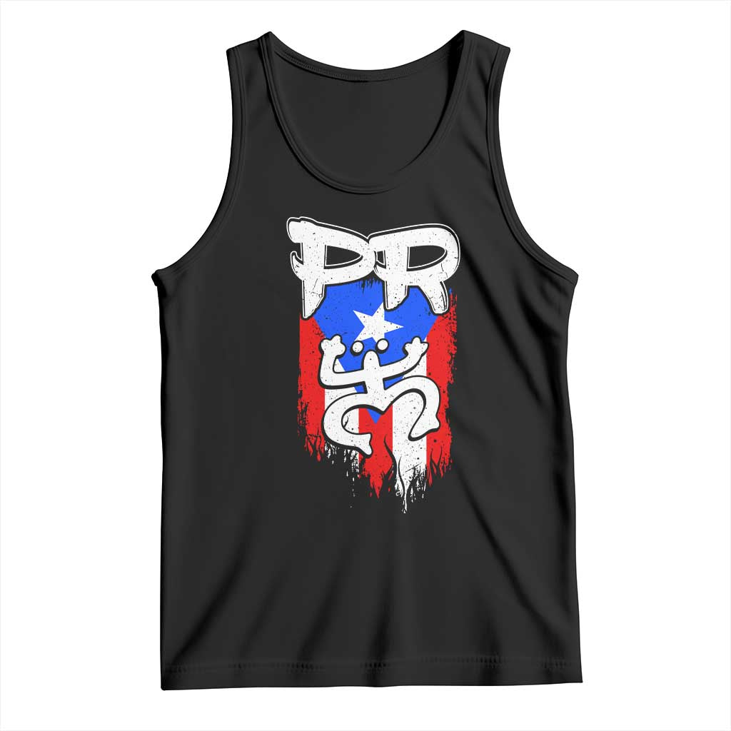 Puerto Rico Flag Hispanic Heritage Month Boricua Taino Coqui Frog Tank Top TS11 Black Print Your Wear