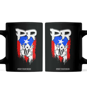 Puerto Rico Flag Hispanic Heritage Month Boricua Coqui Frog Coffee Mug TS11 Black Print Your Wear